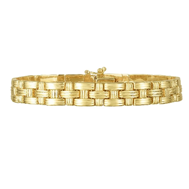 14K Yellow Gold 7.25" Classic Basketweave Bracelet with Box Clasp RC2374-0725