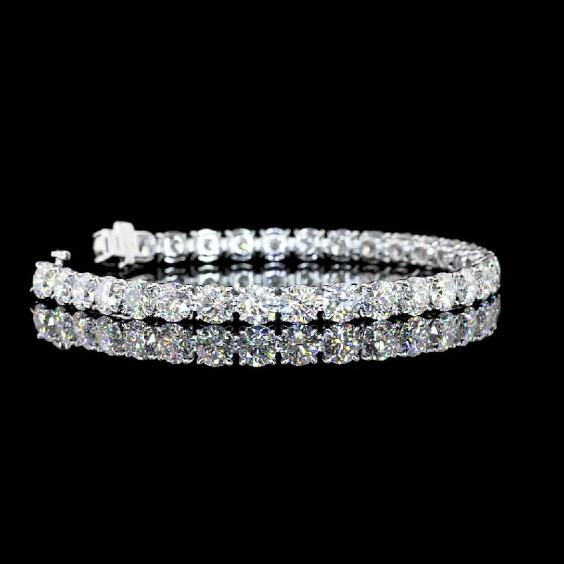 14K White Gold Lab Grown Round Diamond Tennis Bracelet BC1439