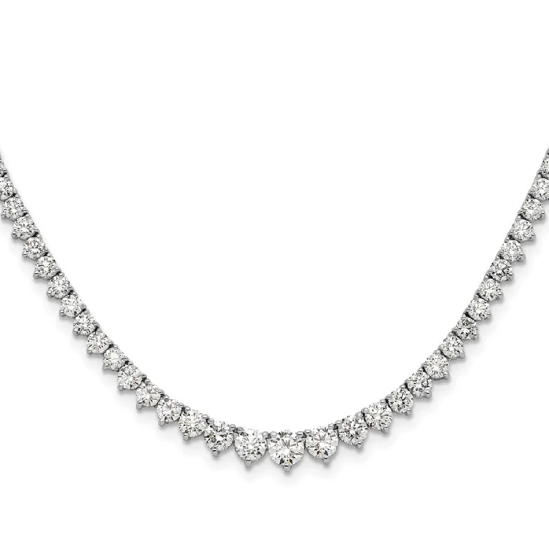 14k White Gold Lab Grown Diamond VS/SI GH, Graduated Necklace (6.45 CTW)