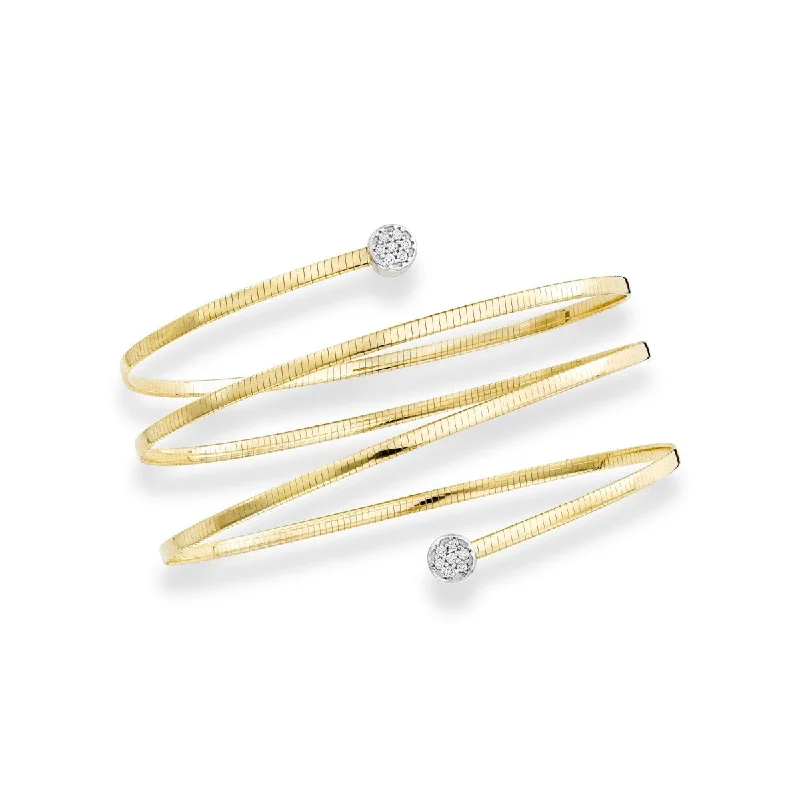 14kt Yellow Gold Wrap-Around Bangle  with 0.14ct White Diamond BG2239