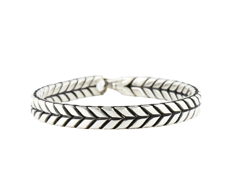 Gents David Yurman Chevron Woven Bracelet in Sterling