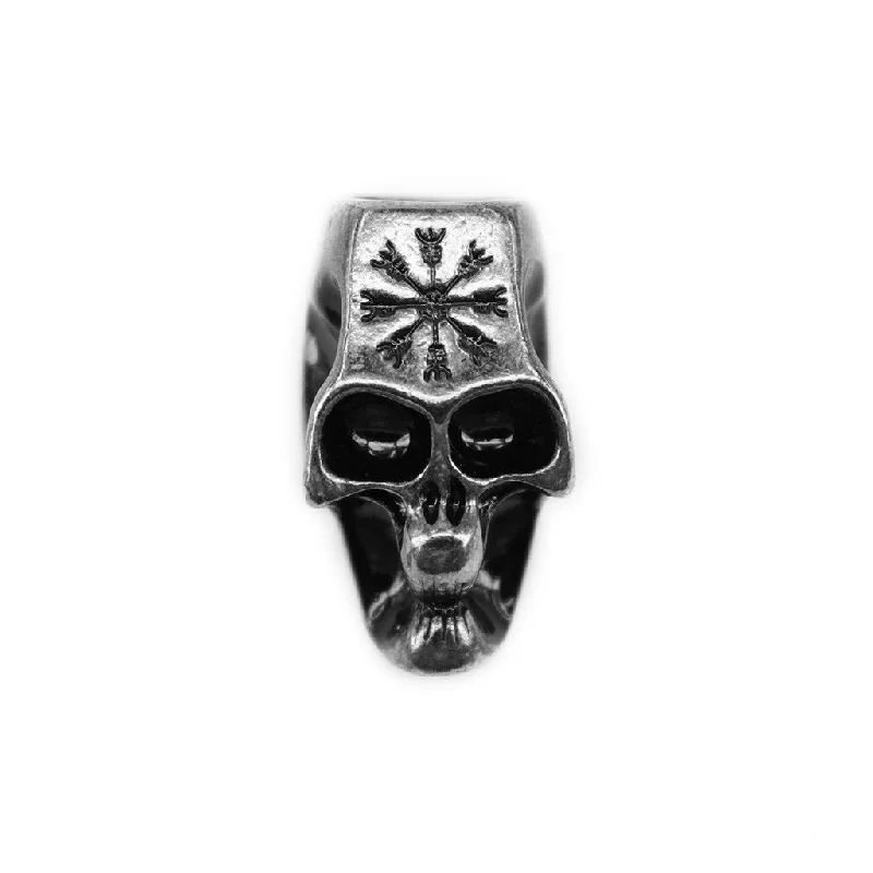 XL Beard Ring, Dark Metal Skull