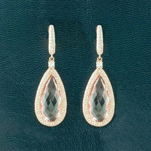 Morganite & Diamond Earrings