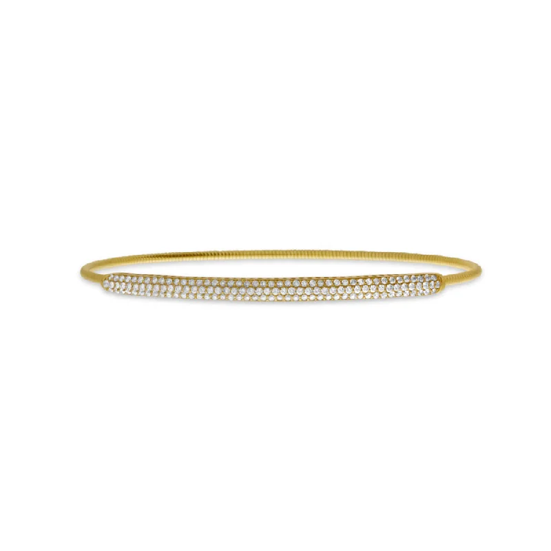 14K Yellow Gold Diamond Pave Expandable Bracelet BVB1068