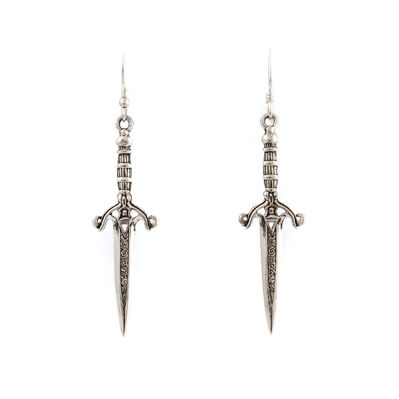 Silver Dagger Earrings