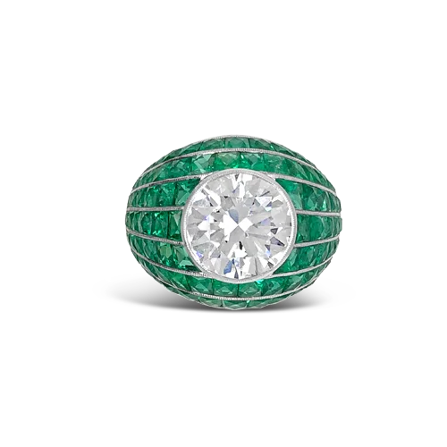 Emerald & Diamond Dome Ring