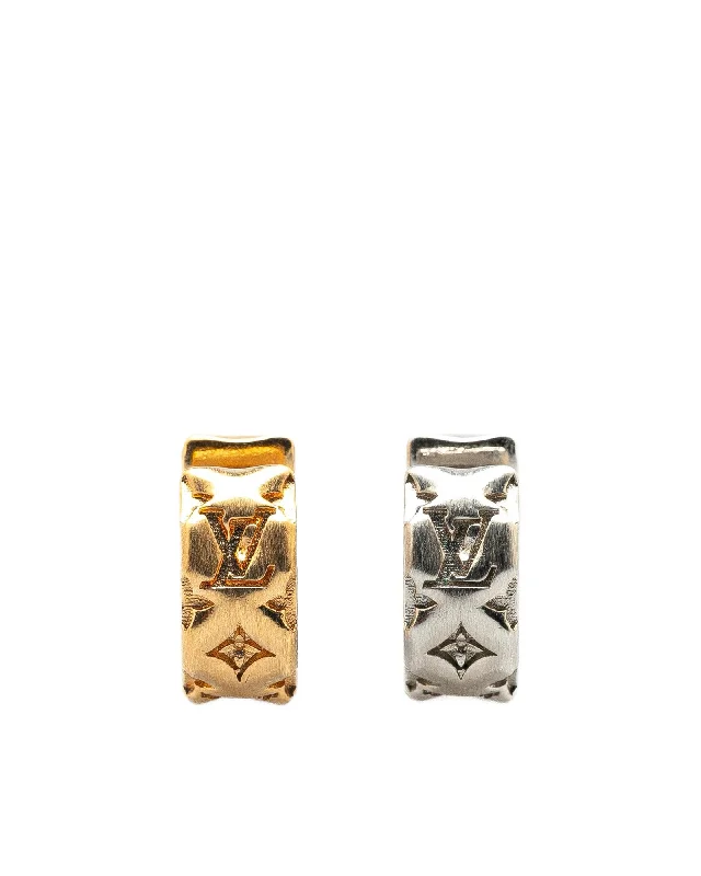 Gold Plated and Silver Cuff Earrings