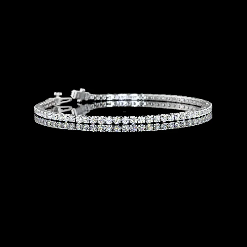 14K White Gold  Lab Grown Round Diamond Tennis Bracelet BC1099