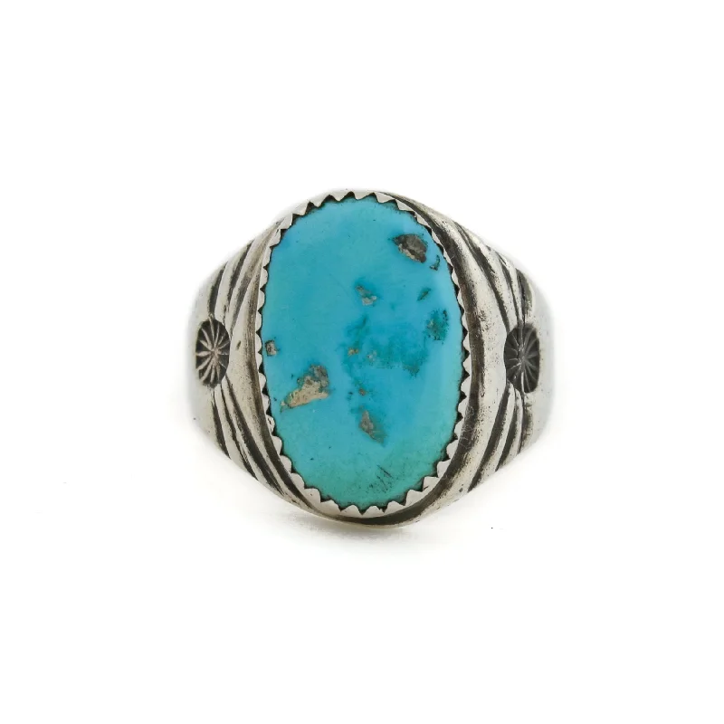 Vintage 1970's x Blue Valley Turquoise Navajo Ring