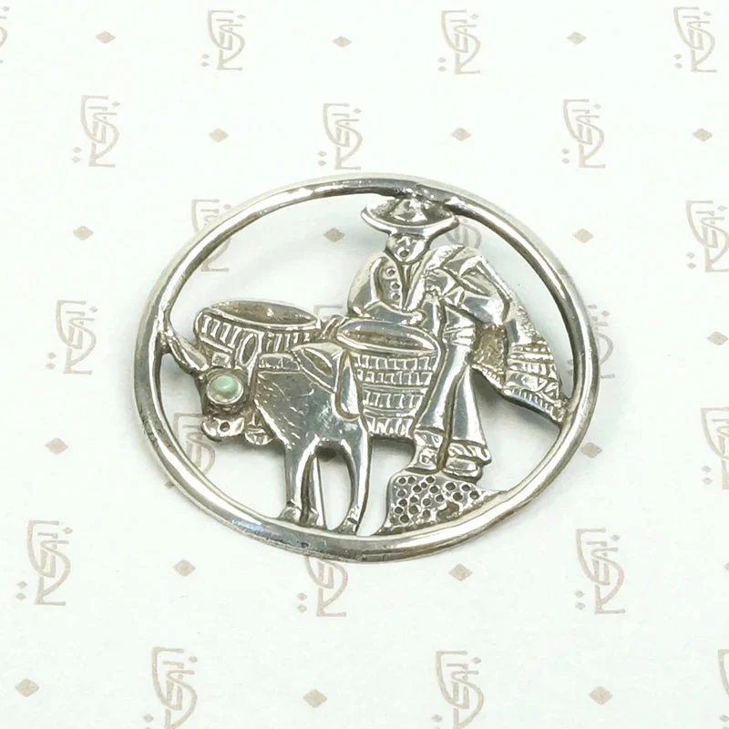 Whimsical Mexican Donkey Brooch