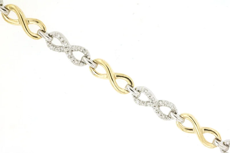 14KTT Yellow Gold Infinity Diamond Bracelet