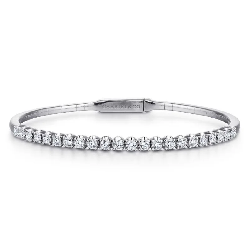 Gabriel & Co. - BG3975-65W45JJ - 14K White Gold Diamond Bangle