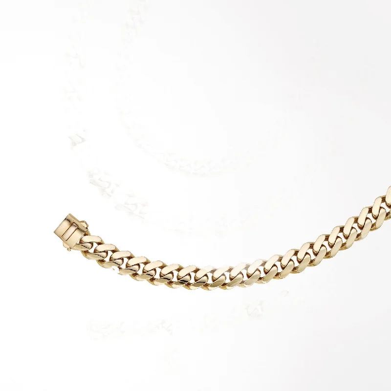 14K Yellow Gold Polished 7" 9.5mm Ferrara Chain Bracelet RC10336-07