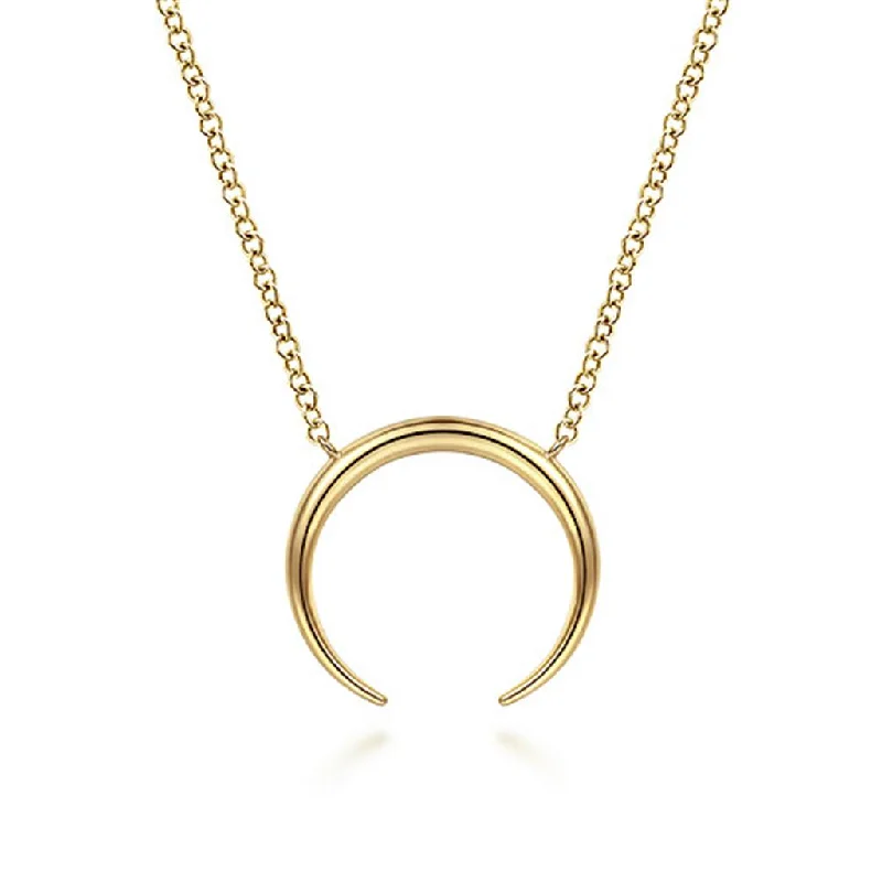 Gabriel & Co 14K Yellow Gold Crescent Moon Pendant Necklace