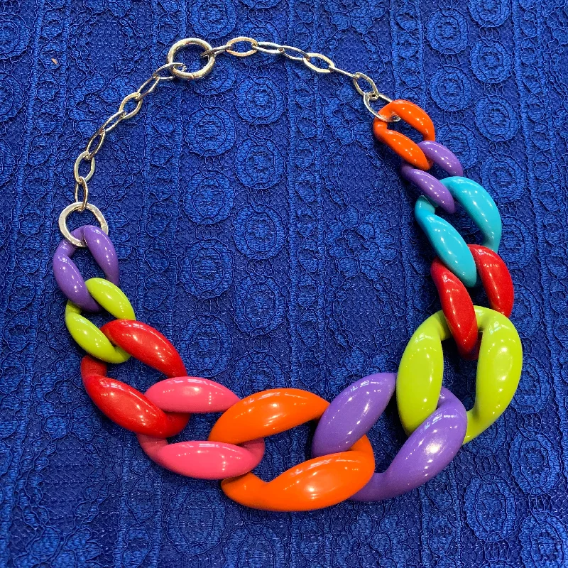 Multi coloured Acrylic chain necklace