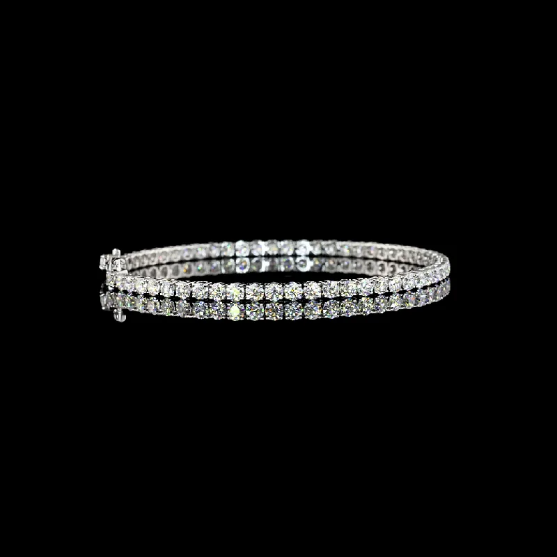 14K White Gold Lab Grown Round Diamond Tennis Bracelet BC1329