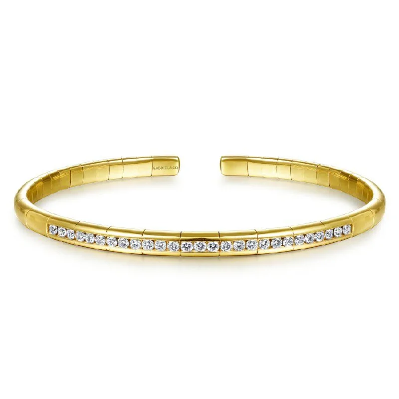 Gabriel & Co. - BG4370-65Y45JJ - 14K Yellow Gold Diamond Bangle