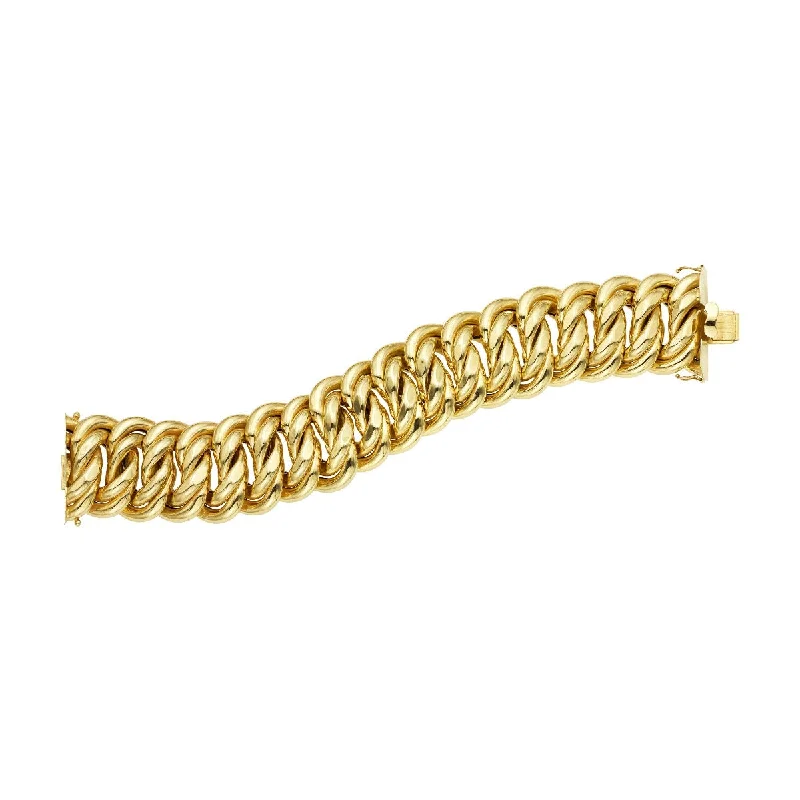 14kt Yellow Gold 9inch 33mm Americana Chain Woven Bracelet with Box Clasp RC6883-09