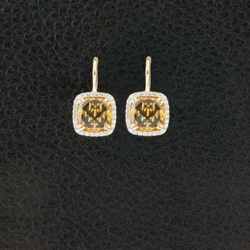 Citrine & Diamond Earrings