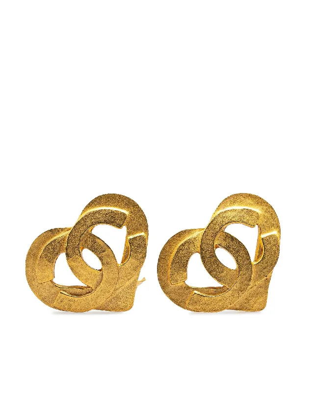 Gold Plated Heart Clip On Earrings