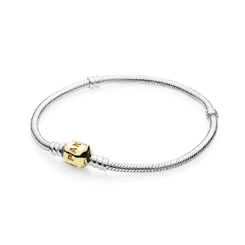 Pandora 14K Gold Snap Clasp and Sterling Silver Bracelet