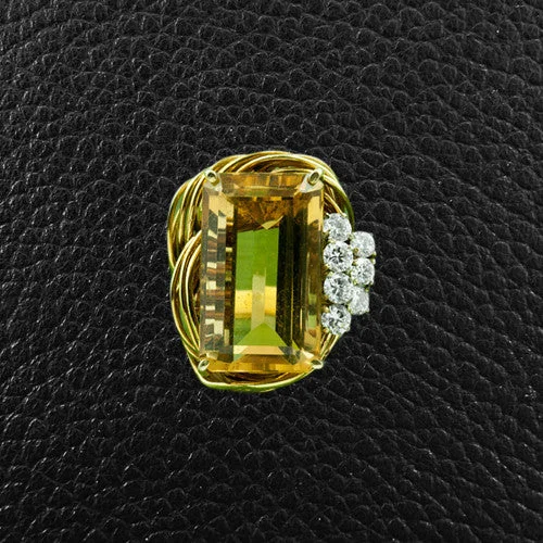 Citrine & Diamond Estate Ring