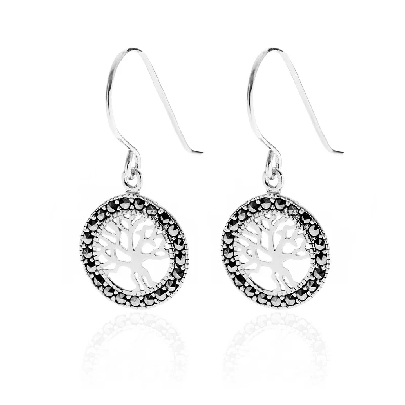 Nine Worlds Earrings, Silver