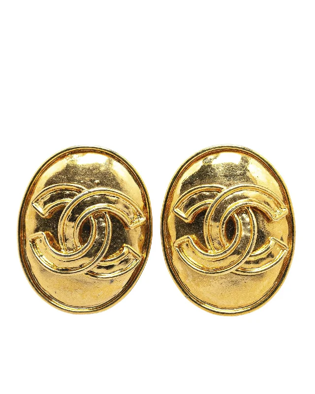 Gold Plated Clip-On Metal Earrings