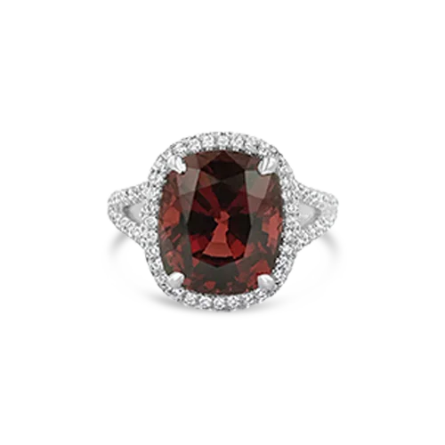 Red Spinel & Diamond Ring