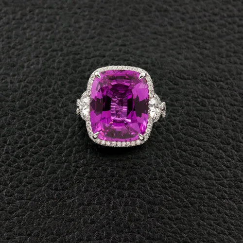 Pink Sapphire & Diamond Ring