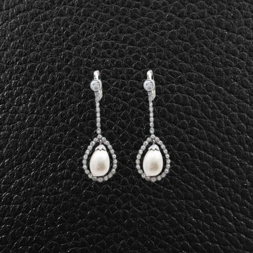 Natural Pearl & Diamond Earrings