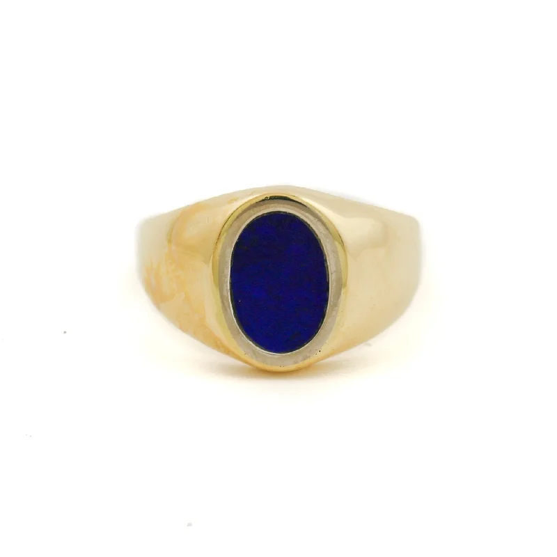 18K Gold x Lapis Signet Ring