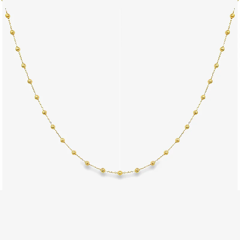 Gold Bead Station Necklace