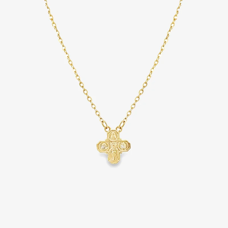 Mini 4 Way Saint Cross Necklace