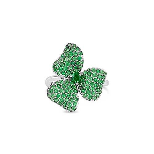 Tsavorite Flower Ring