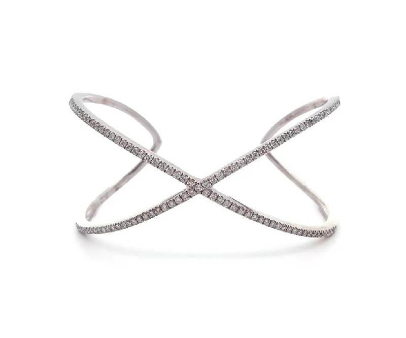 2.00ctw Diamond X Cuff Bracelet in 14K