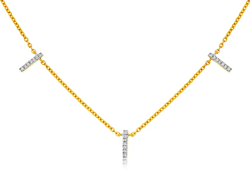 14K Yellow Gold Diamond Necklace