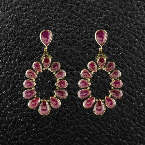 Ruby & Diamond Dangle Earrings