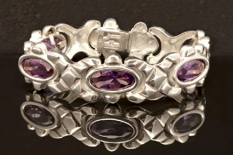 Byzantine Bracelet in Sterling Silver with zircon (B-26)