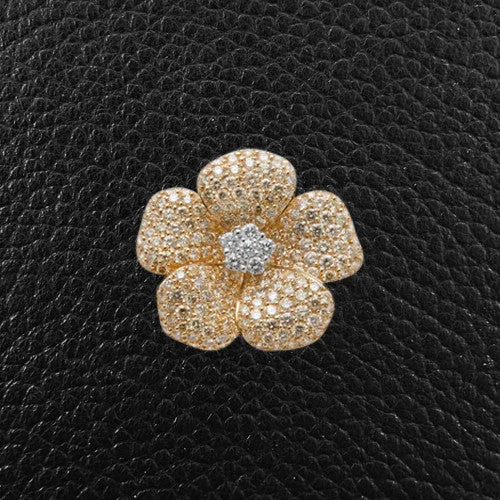 Yellow Diamond Flower Ring