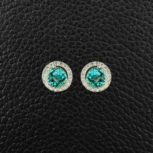 Sky Blue Topaz & Diamond Earrings