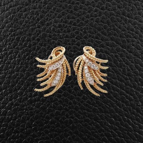 Braided Gold & Diamond Earrings