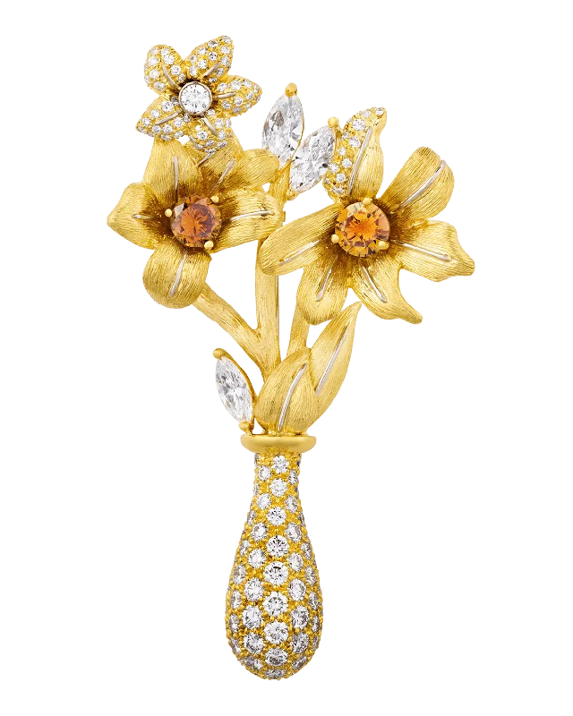 Henry Dunay Diamond Floral Brooch