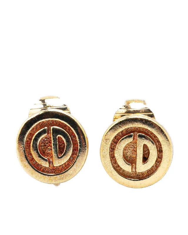 Gold Plated Round Clip On Earrings