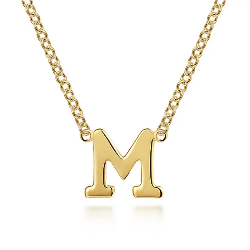 Gabriel & Co 14K Yellow Gold "M" Initial Necklace