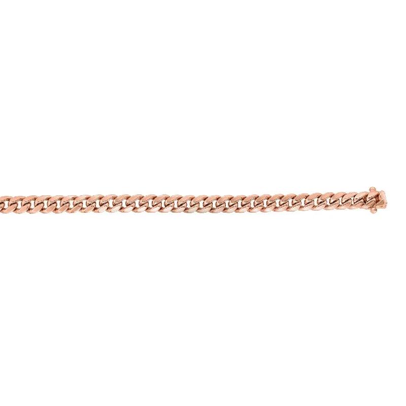 14kt 26" Rose Gold New Miami Cuban Bracelet with Box Clasp PNMC160-26