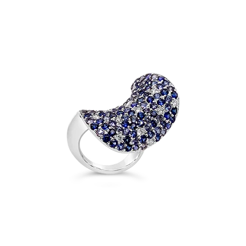 Sapphire & Diamond Scoop Ring