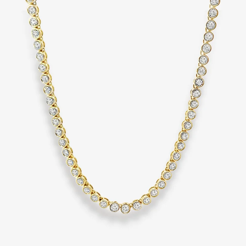 Halfway Bezel Set 0.95CT Tennis Necklace