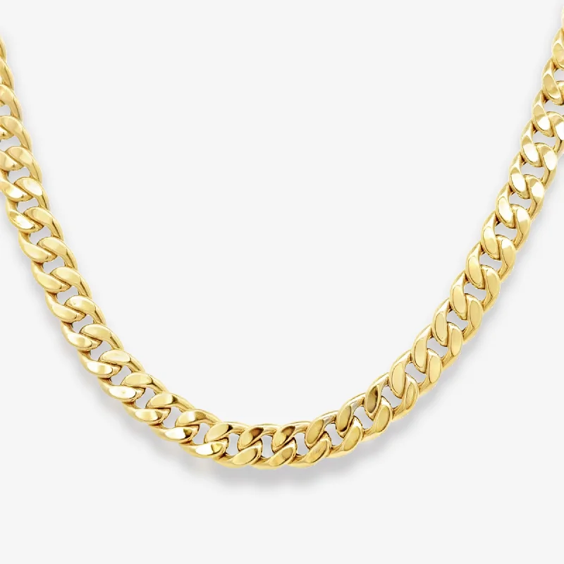 Semi-Solid 6mm Cuban Link 16" Necklace