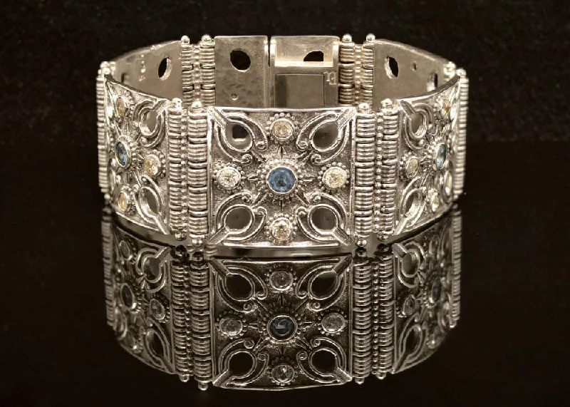 Byzantine Bracelet in Sterling Silver with zircon (B-08)